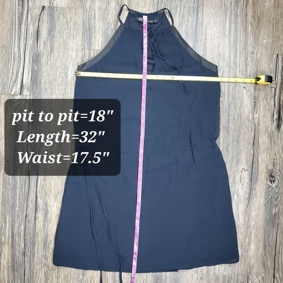 Zara Trafaluc Halter Tie Waist Mini Dress Women’s Size M Minimalist Grunge Chic - Picture 7 of 10